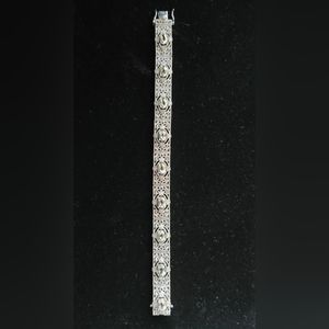 RETIRED Titanic 5.90 ct tw Prasiolite and Diamond Sterling Bracelet 7-1/4"